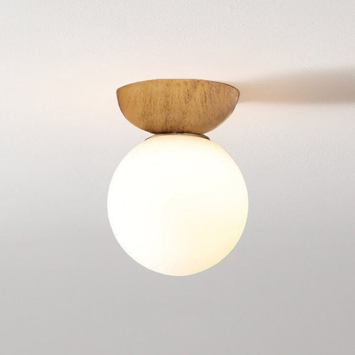 Minimalist Glass Semi-Flush Ceiling Light
