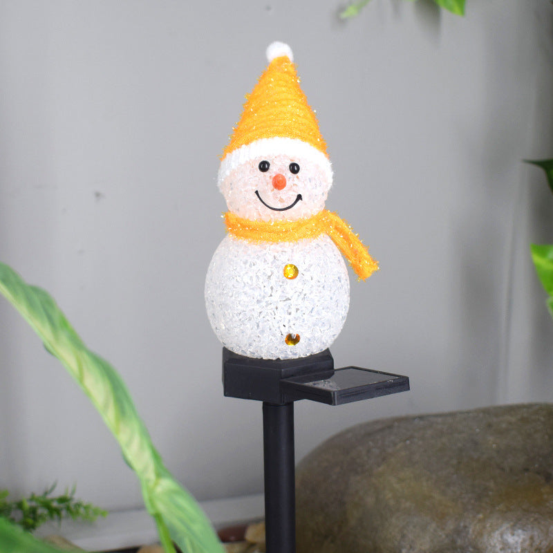 Solar Rice Ball Snowman LED Floor Lamp