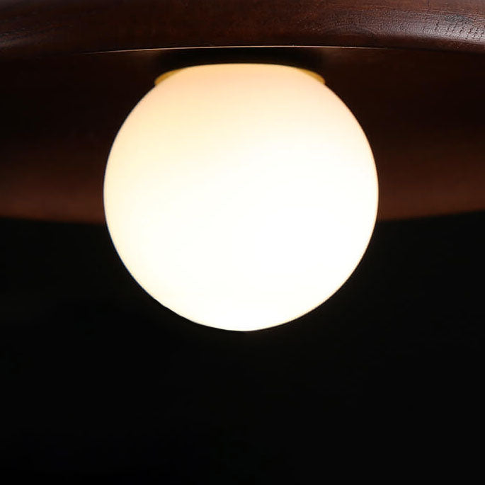 Minimalist Round Solid Wood Wall Sconce