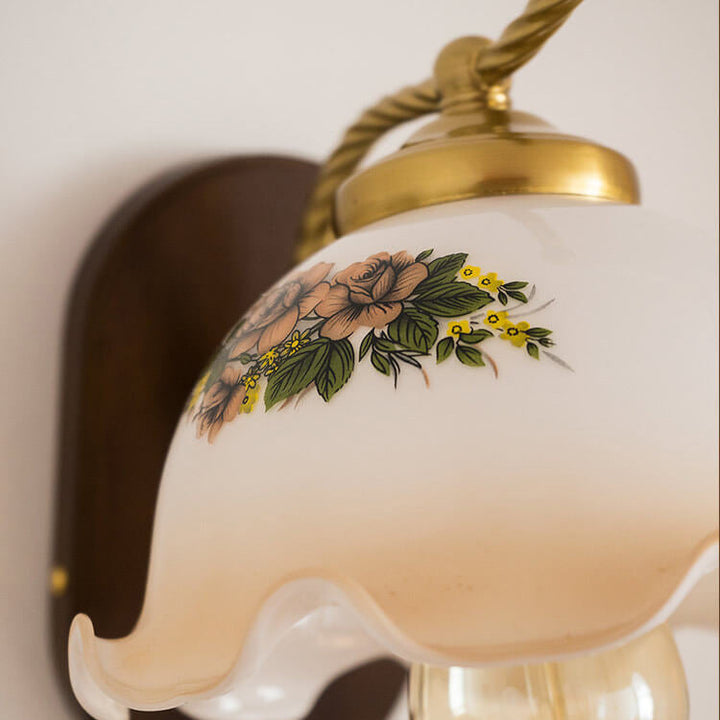 French Vintage Glass Wall Sconce