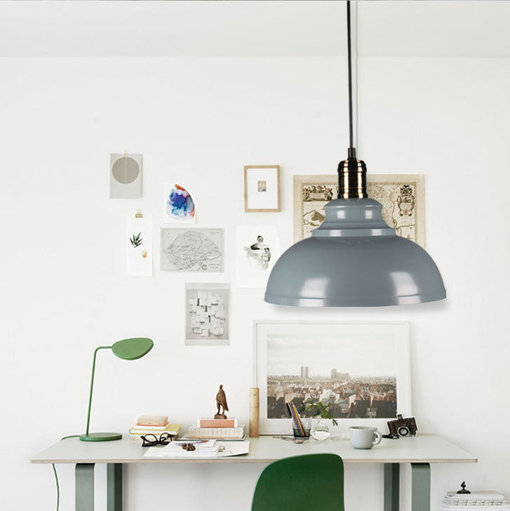 Industrial Contemporary Round Iron Pendant Light