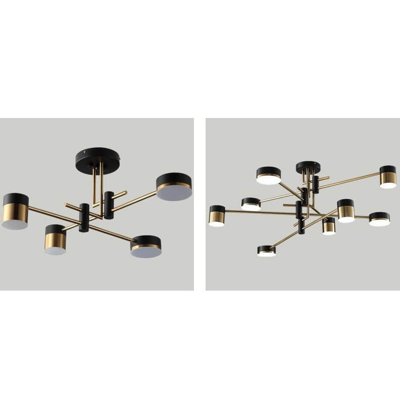 Minimalist 8-Light Semi-Flush Ceiling Light