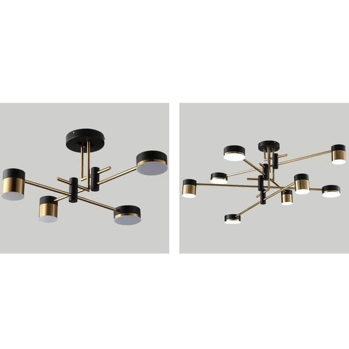 Minimalist 8-Light Semi-Flush Ceiling Light