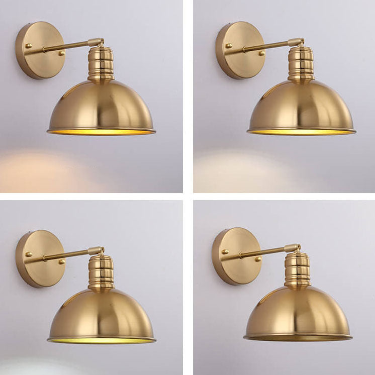 Contemporary Round Brass Wall Sconce