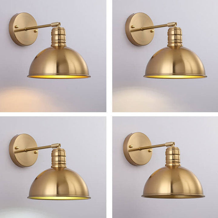 Contemporary Round Brass Wall Sconce