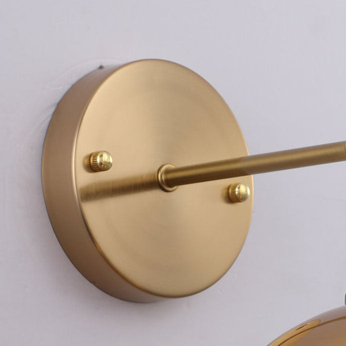 Contemporary Round Brass Wall Sconce
