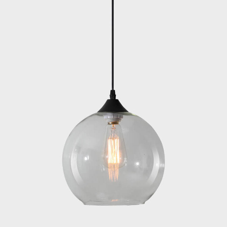 Stained Minimalist Round Glass Pendant Light