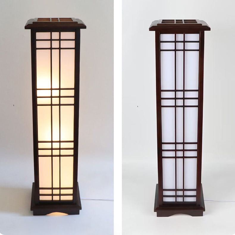 Traditional Rectangular Wood Floor Lamp