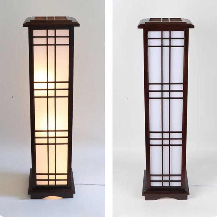Traditional Rectangular Wood Floor Lamp