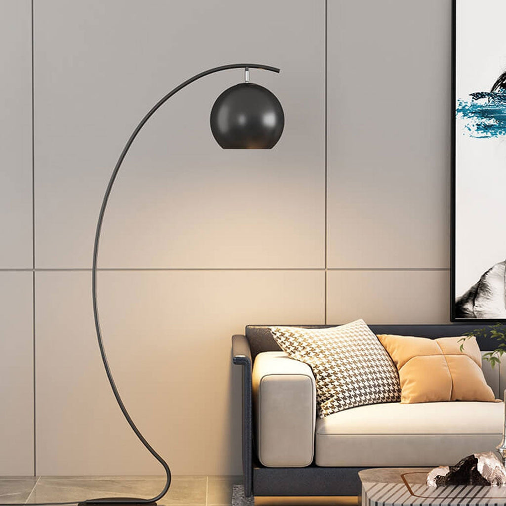 Nordic Minimalist Curved Line Dome 1-Light Standing Floor Lamp