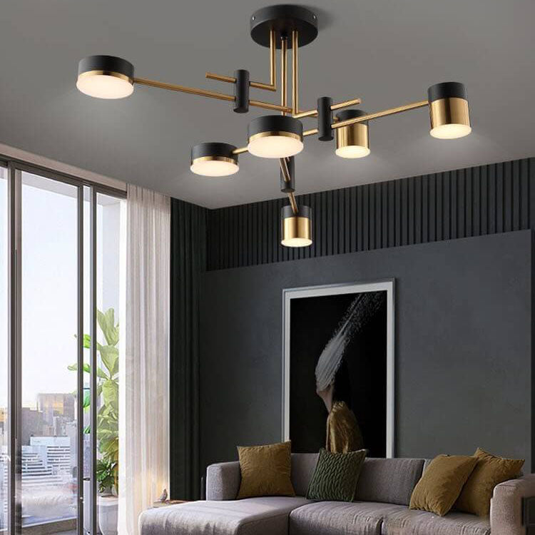 Minimalist 8-Light Semi-Flush Ceiling Light