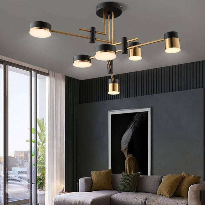 Minimalist 8-Light Semi-Flush Ceiling Light
