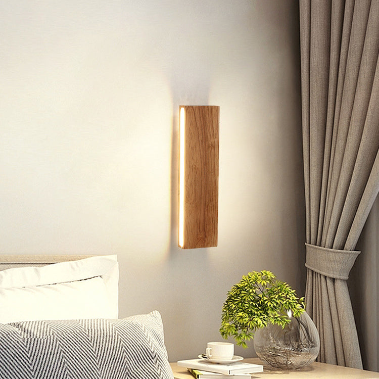 Strip Simple Solid Wood LED Wall Sconce