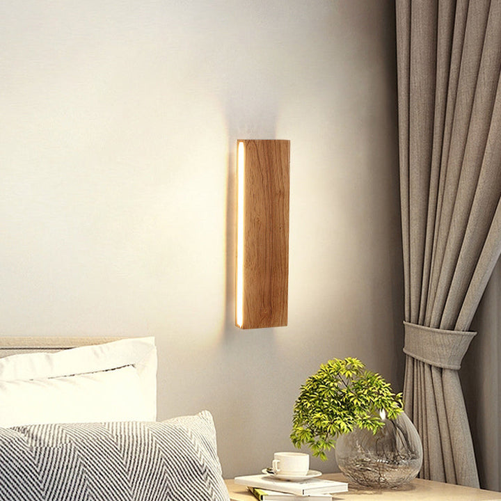 Strip Simple Solid Wood LED Wall Sconce