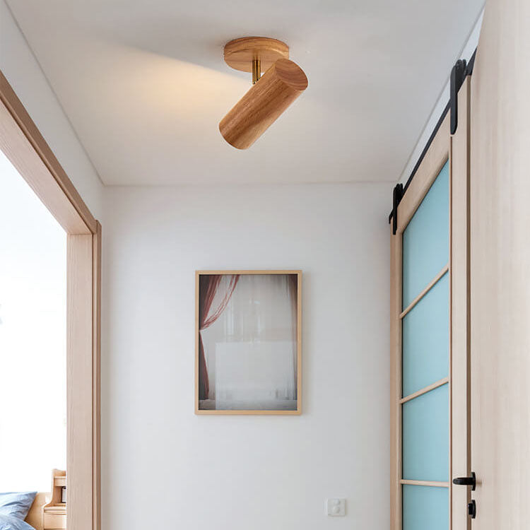 Minimalist Solid Wood 4-Light Track Light