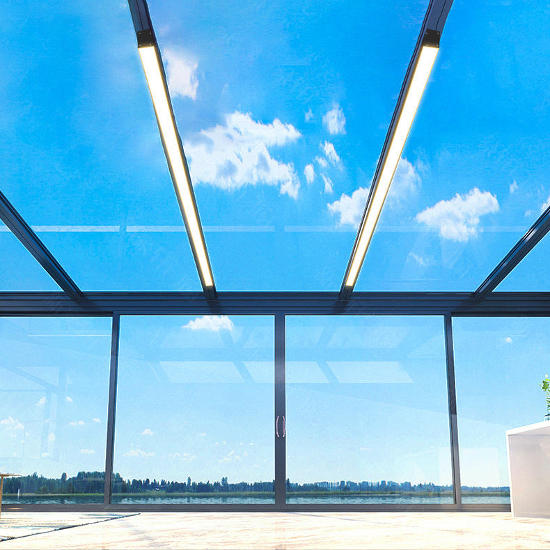 Long Minimalist Aluminum LED Flush Mount Ceiling Light