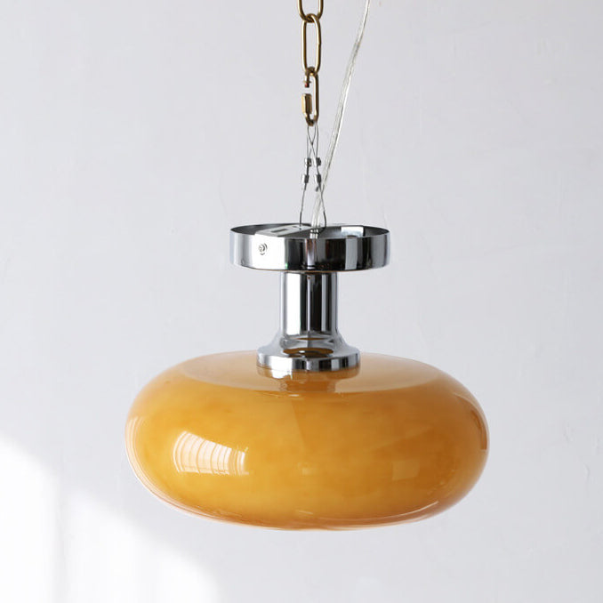 Modern Glass Semi-Flush Ceiling Light