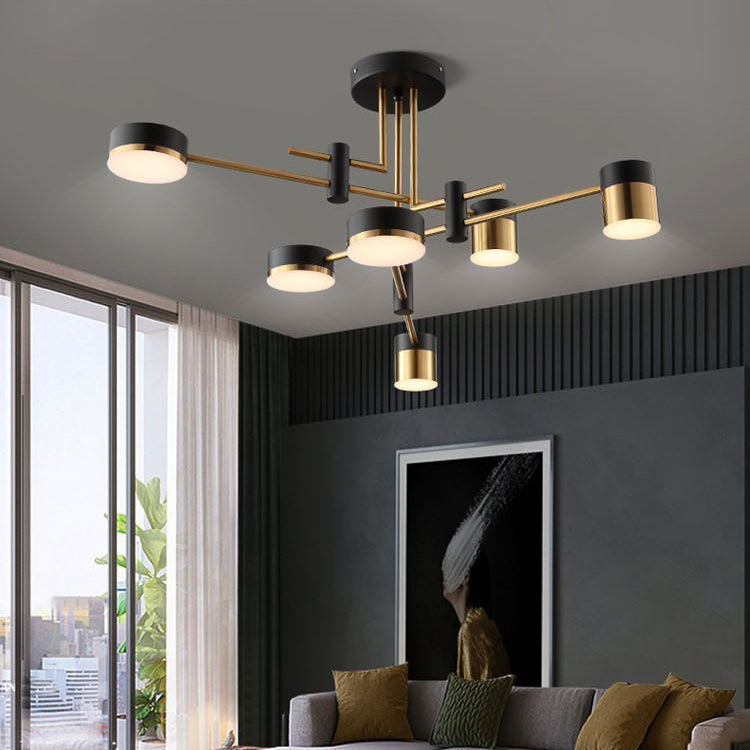 Nordic Round Acrylic LED Semi-Flush Ceiling Light