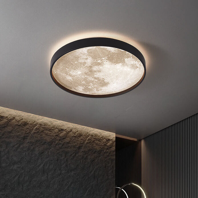 Moon Minimalist Round Acrylic LED Flush Mount Ceiling Light