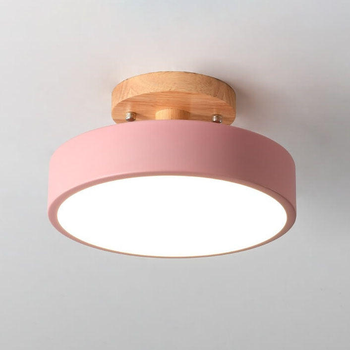 Nordic Round LED Semi-Flush Ceiling Light