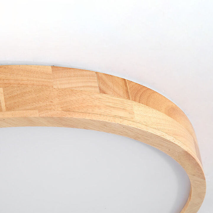 Minimalist Square Solid Wood LED Flush Mount Ceiling 2