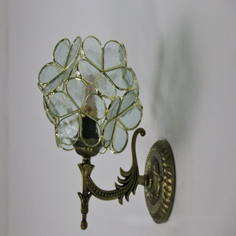 Vintage Flower Glass Wall Sconce
