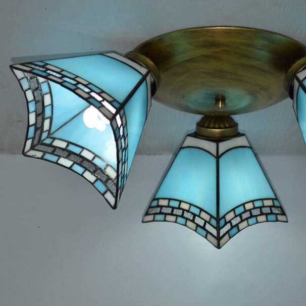 Luxury Glass 3-Light Semi-Flush Ceiling Light