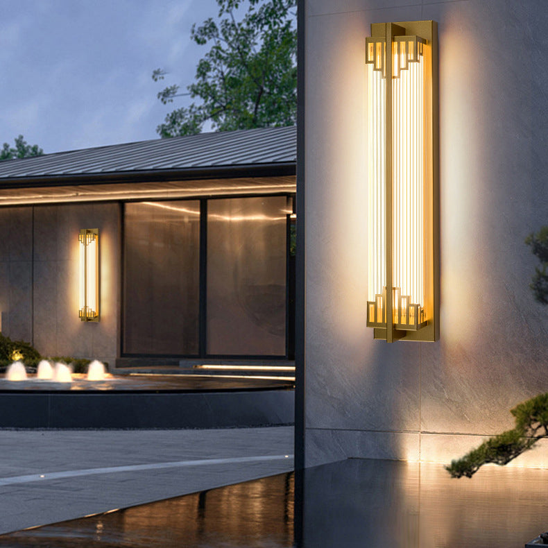 Traditional Rectangular Stainless Steel LED Wall Sconce