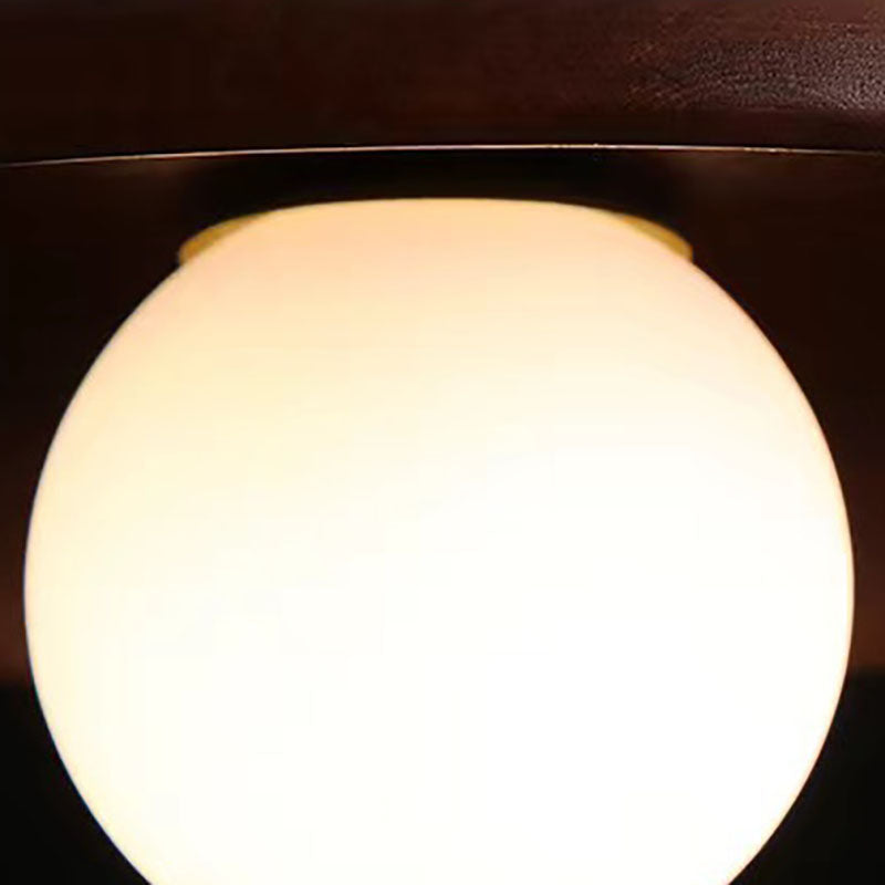 Modern Round Glass Semi-Flush Ceiling Light