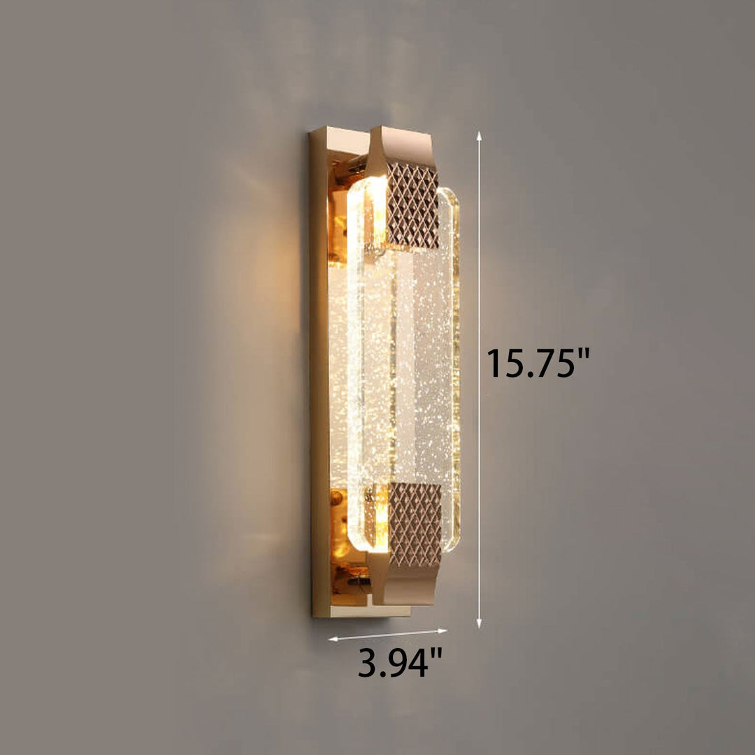 Luxury Rectangular Crystal LED Wall Sconce