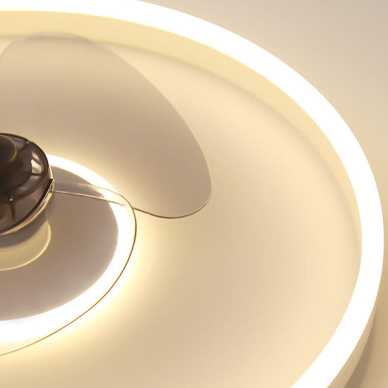 Contemporary Round Aluminum LED Ceiling Fan Light