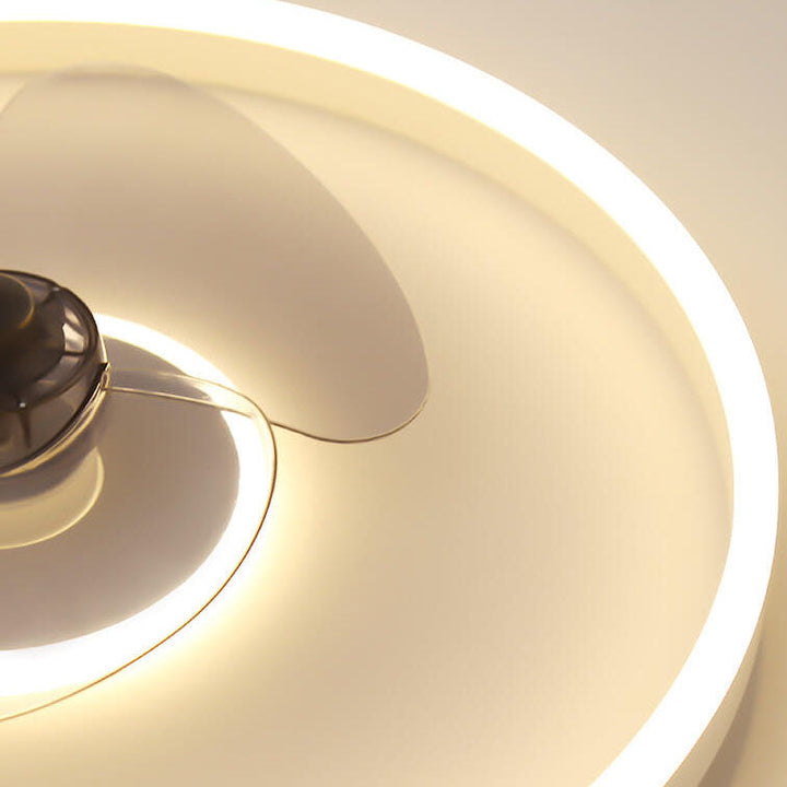 Contemporary Round Aluminum LED Ceiling Fan Light