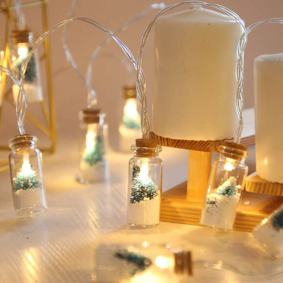 Wishing Bottle Tree Snow String Lights