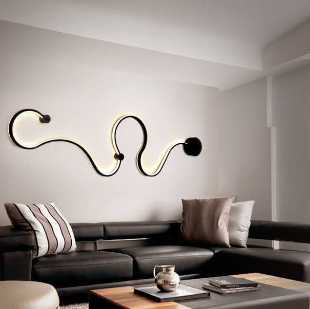 Modern Curved Aluminum LED Wall Sconce