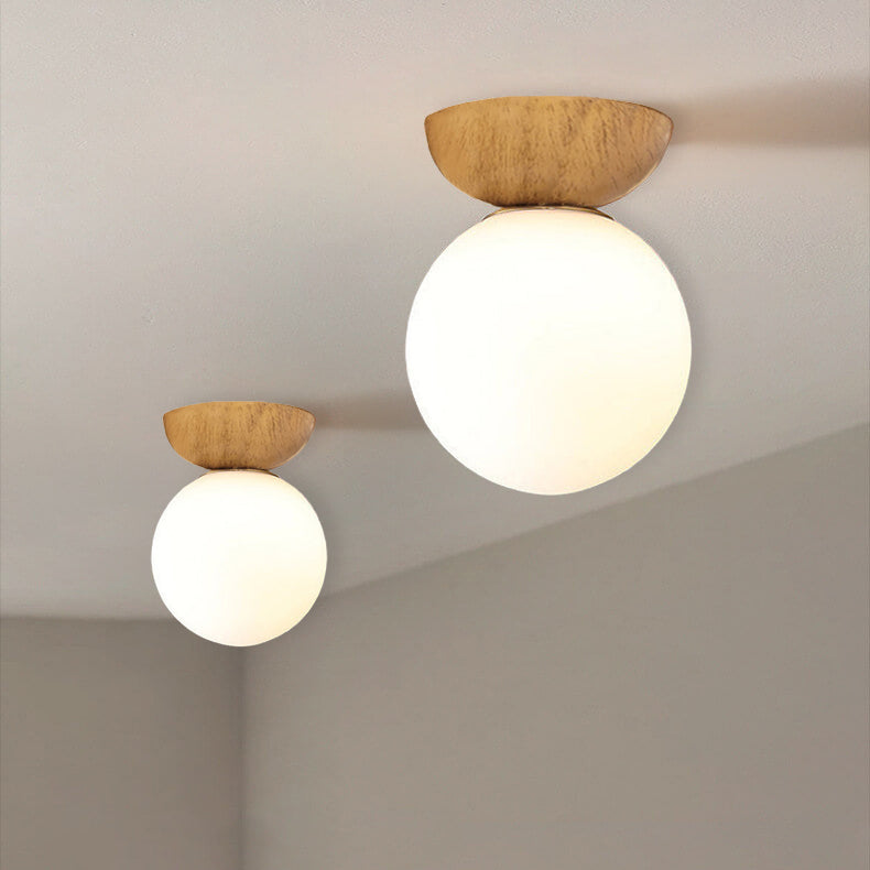 Minimalist Glass Semi-Flush Ceiling Light
