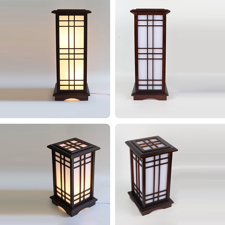 Traditional Rectangular Wood Floor Lamp