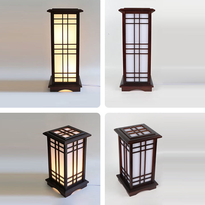 Traditional Rectangular Wood Floor Lamp