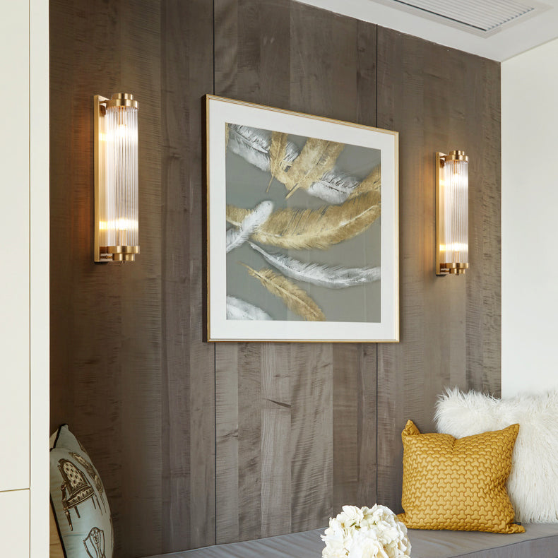 Traditional Cylinder Glass 2-Light Wall Sconce