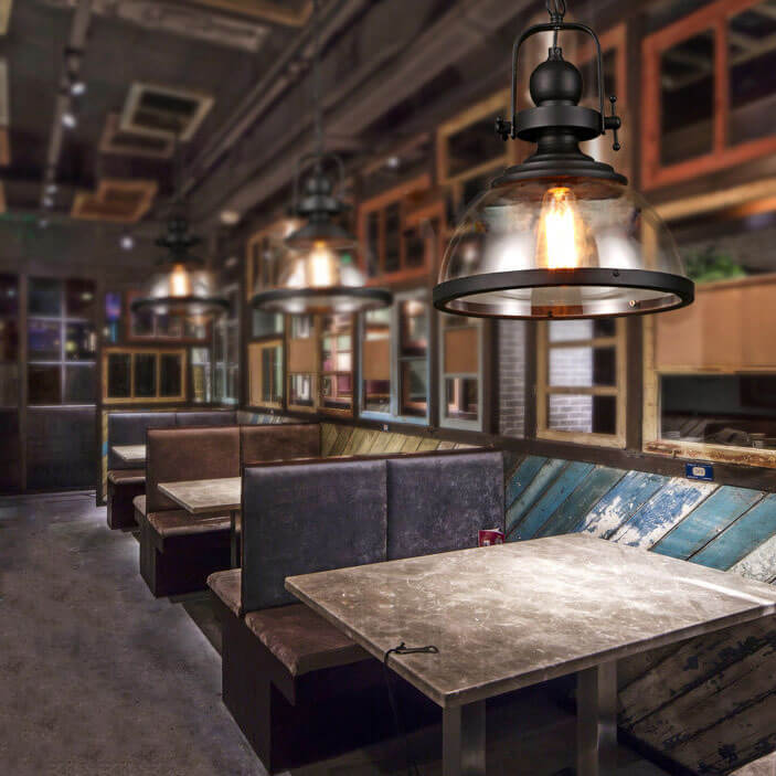 Retro Dome Glass Pendant Light
