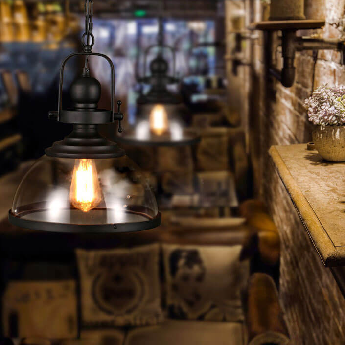 Retro Dome Glass Pendant Light