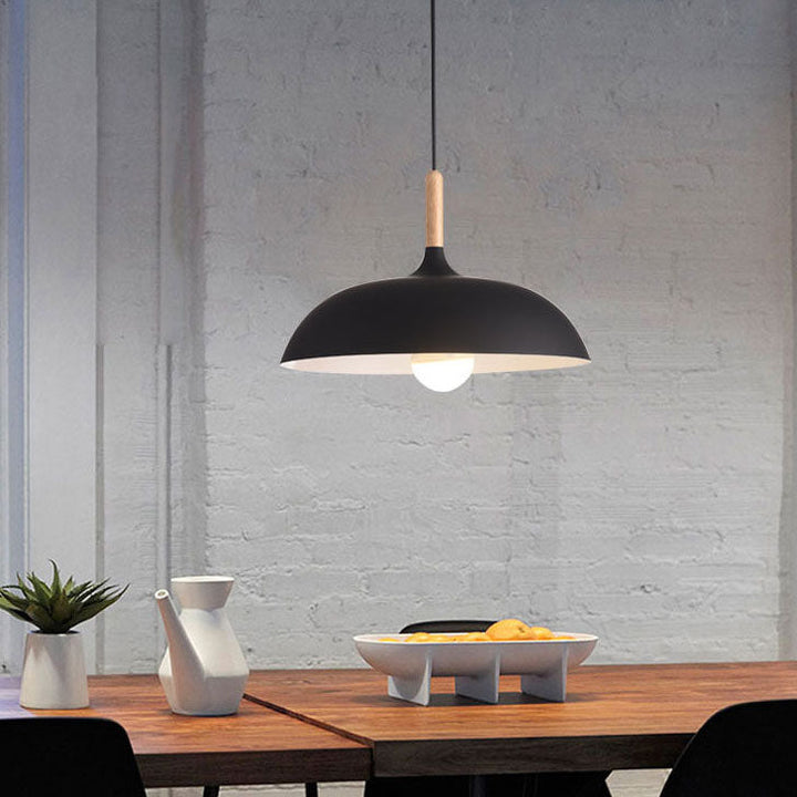 Modern Dome Wooden Pendant Light