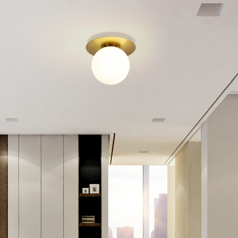 Modern Globe Semi-Flush Ceiling Light