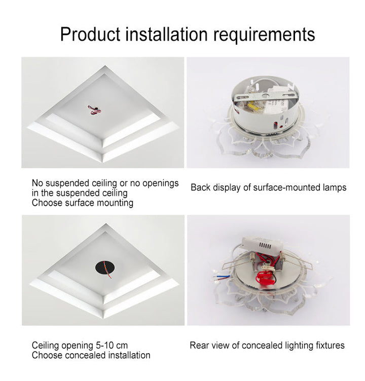 Modern Flower Crystal LED Flush Mount Ceiling Light