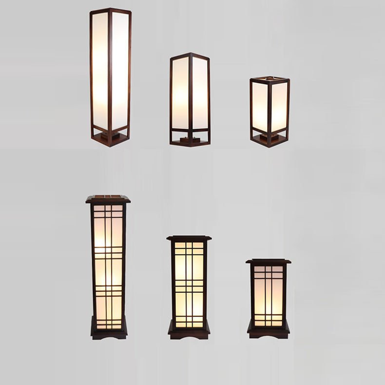 Traditional Rectangular Wood Floor Lamp
