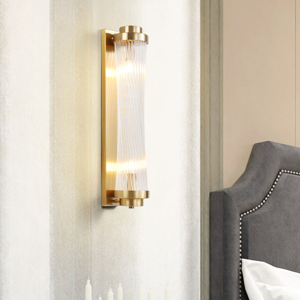 Traditional Cylinder Glass 2-Light Wall Sconce