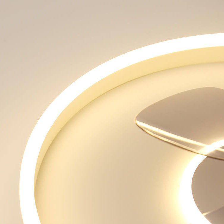 Contemporary Round Aluminum LED Ceiling Fan Light