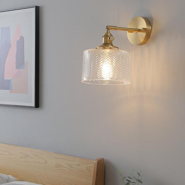 Green Minimalist Cylinder Brass Wall Sconce