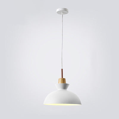 Contemporary Dome Wood Pendant Light