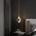 Modern Luxury Sparkling Crystal Stone Iron LED Pendant Light For Living Room
