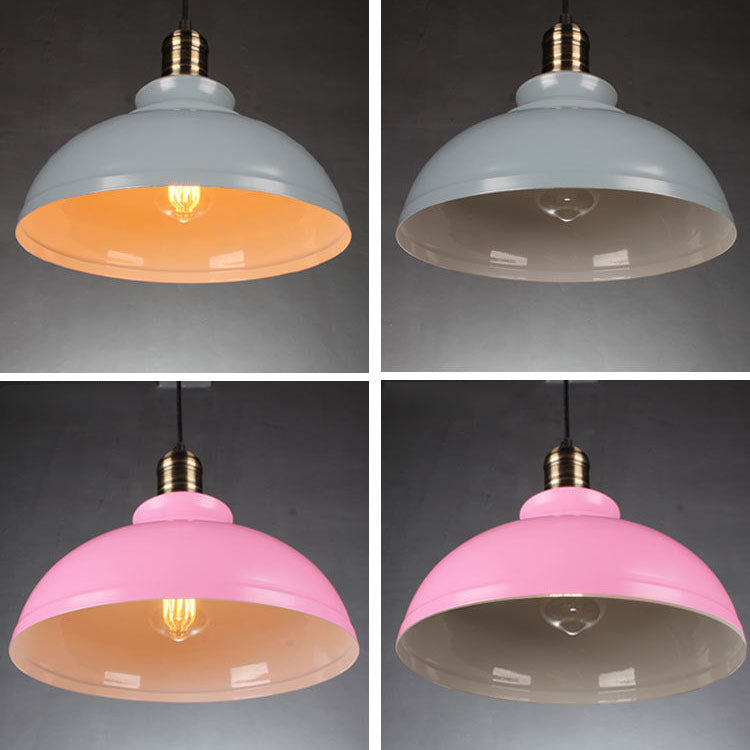 Industrial Contemporary Round Iron Pendant Light